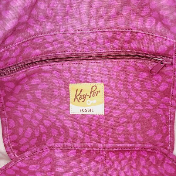 VTG Fossil Key Per Tote Laptop Messenger Diaper Bag Coated Geometric Printed Y2K - Picture 4 of 11